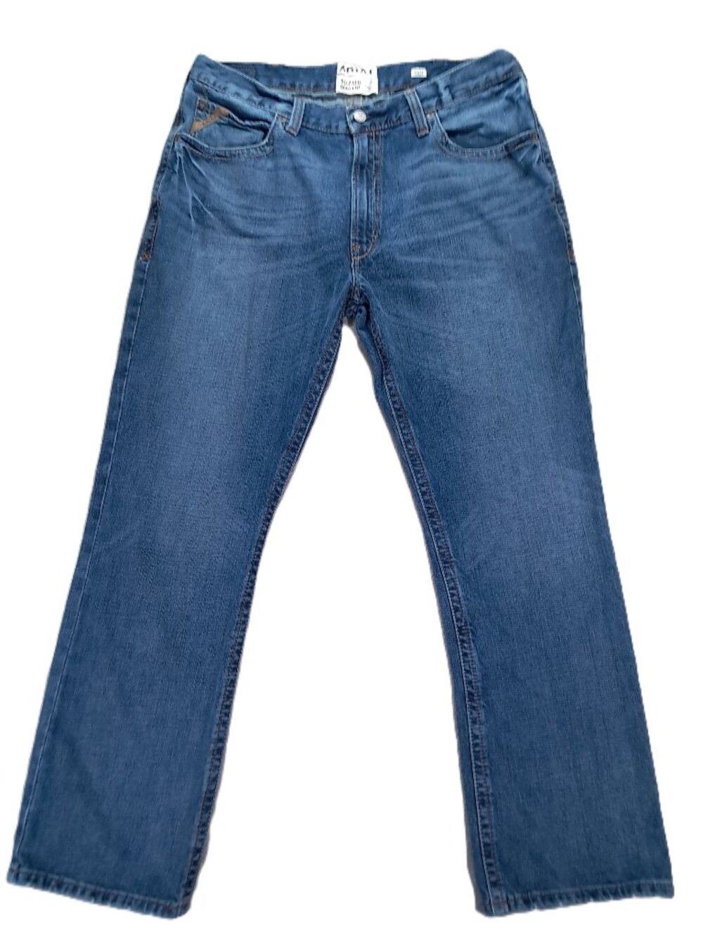 Ariat M4 Jean Men 41x34, Tag 40x34 Relax Bootcut Blue Denim 100% Cotton Distress